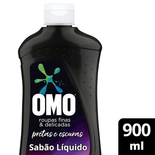 Lava-Roupas Líquido Roupas Escuras e Pretas Finas e Delicadas Omo Frasco 900ml