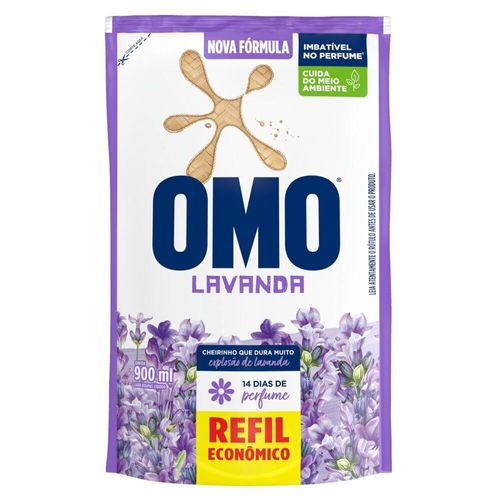 Sabão Líquido Refil Omo Lavanda 900ml.