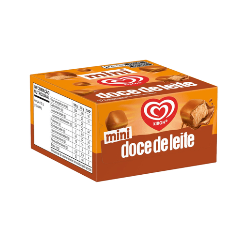 Mini Sorvete Doce de Leite com Cobertura Chocolate Kibon Caixa 92g