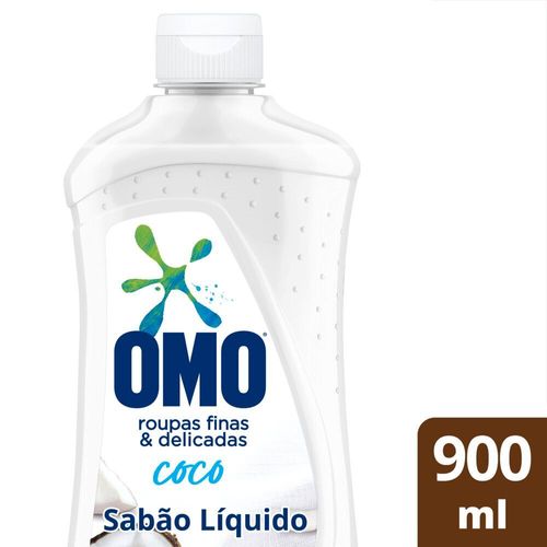 Lava-Roupas Líquido Roupas Finas e Delicadas Coco Omo Frasco 900ml