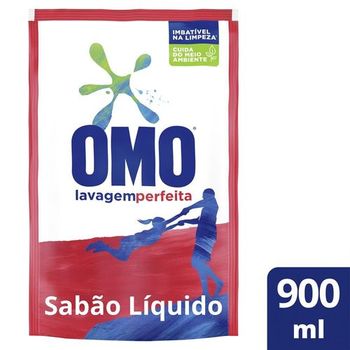 Lava-Roupas Líquido Omo Lavagem Perfeita Sachê 900ml Refil Econômico