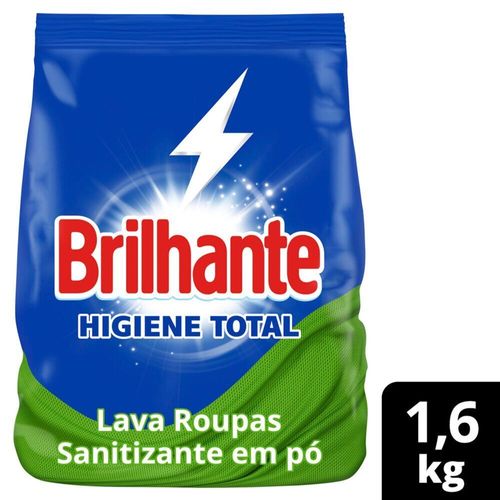 Lava Roupas Desinfetante em Pó Brilhante Higiene Total Combate germe e bactérias 1.6kg