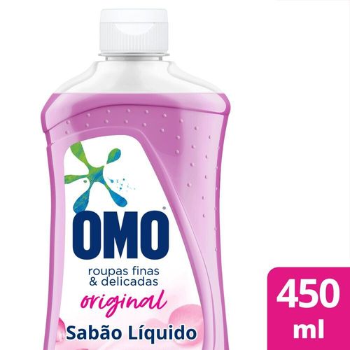 Lava-Roupas Líquido Roupas Finas e Delicadas Original Omo Frasco 450ml