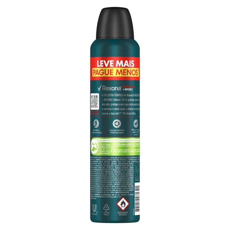 Antitranspirante-Aerosol-Rexona-Men-Antibacterial-Invisible-250-ml