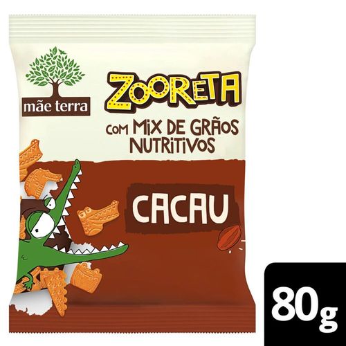 Biscoito Orgânico Infantil Mãe Terra Zooreta Cacau com Aveia e Quinoa 80 g