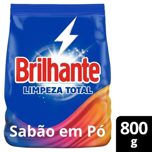 Lava-Roupas em Pó Roupas Brancas e Coloridas Ativo Concentrado Brilhante Limpeza Total Pacote 800g