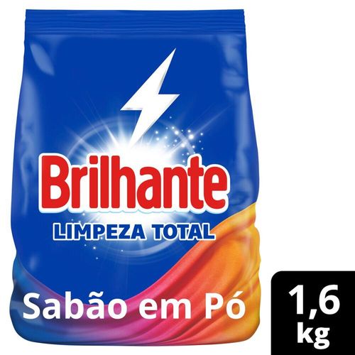 Lava-Roupas em Pó Roupas Brancas e Coloridas Ativo Concentrado Brilhante Limpeza Total Pacote 1,6kg