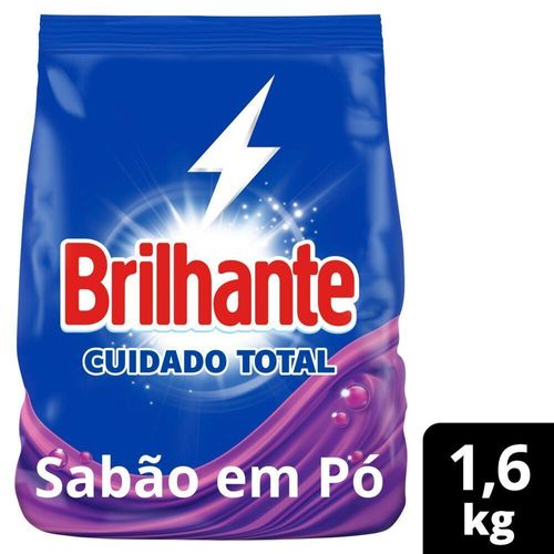 Lava-Roupas em Pó Roupas Brancas e Coloridas Ativo Concentrado Brilhante Cuidado Total Pacote 1,6kg