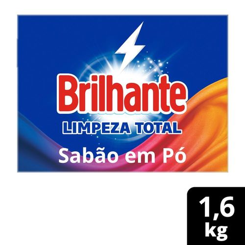 Sabão em Pó Brilhante Limpeza Total 1,6 kg