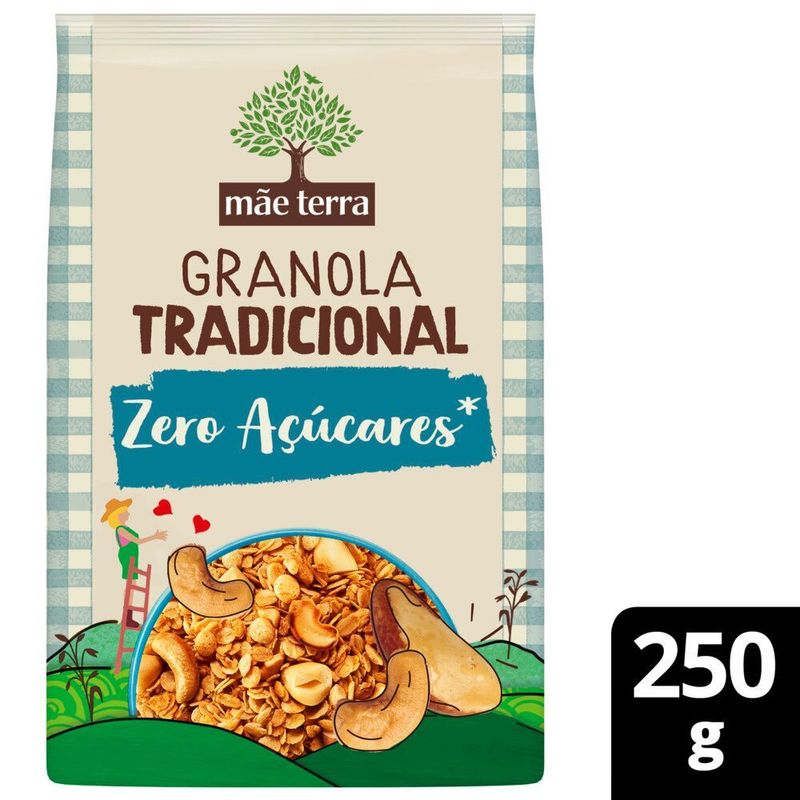 Granola-Tradicional-Zero-Acucar-Mae-Terra-Pacote-250g