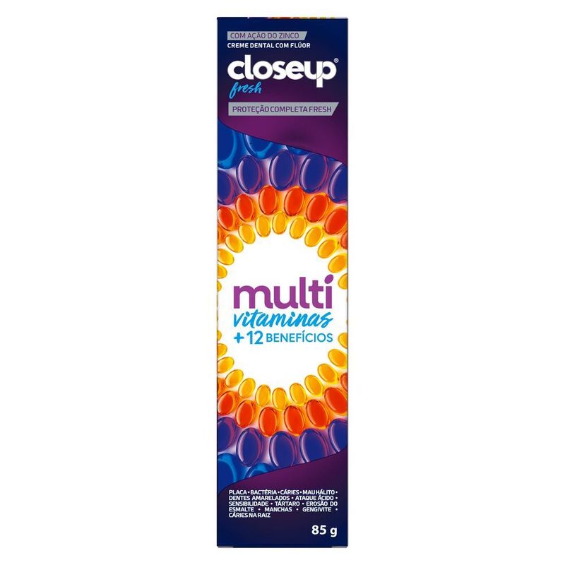 Creme-Dental-Fresh-Closeup-Multivitaminas---12-Beneficios-Caixa-85g