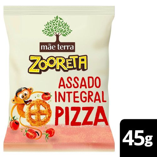 Salgadinho de Milho e Arroz 75% Integral Assado Orgânico Pizza Mãe Terra Zooreta Pacote 45g