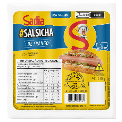 Salsicha de frango Sadia 500g