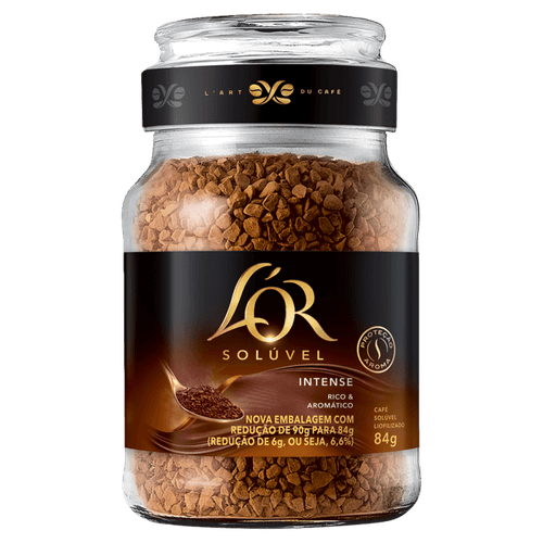 Café Solúvel Liofilizado Intense Rico & Aromático L'or Vidro 84g