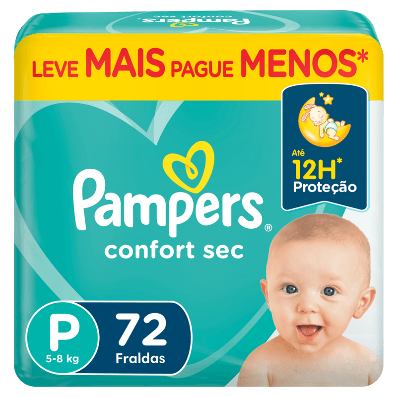 Fralda-Descartavel-Infantil-Pampers-Confort-Sec-P-5-a-8kg-Pacote-72-Unidades-Leve-Mais-Pague-Menos