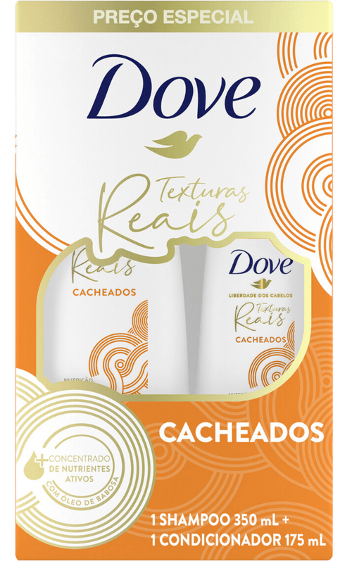 Kit Shampoo 350ml + Condicionador 175ml com Óleo de Babosa Dove Liberdade dos Cabelos Texturas Reais Cacheados Preço Especial