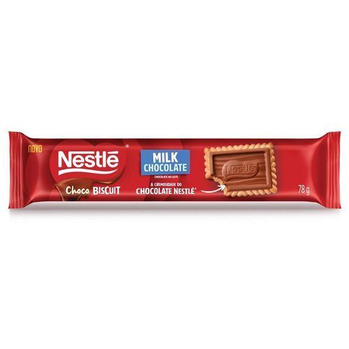 Biscoito com Chocolate Chocobiscuit NESTLÉ Ao Leite 78g