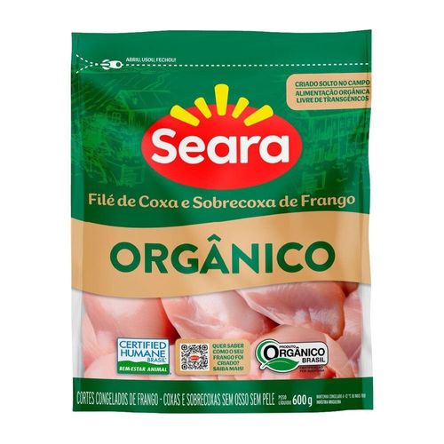 Filé de coxa e sobrecoxa Seara Orgânico IQF 600g