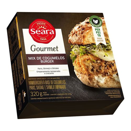 Hambúrguer Seara Gourmet Burguer Mix de Cogumelos 320g