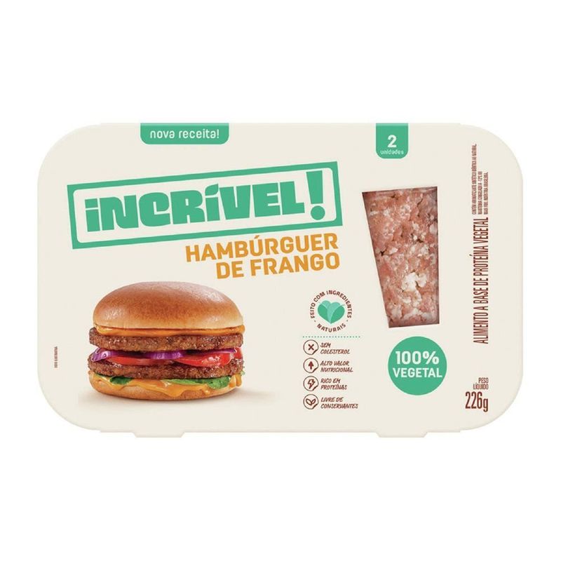Alimento-a-Base-de-Proteina-Hamburguer-Vegetal-Frango-Incrivel--Bandeja-226g-2-Unidades