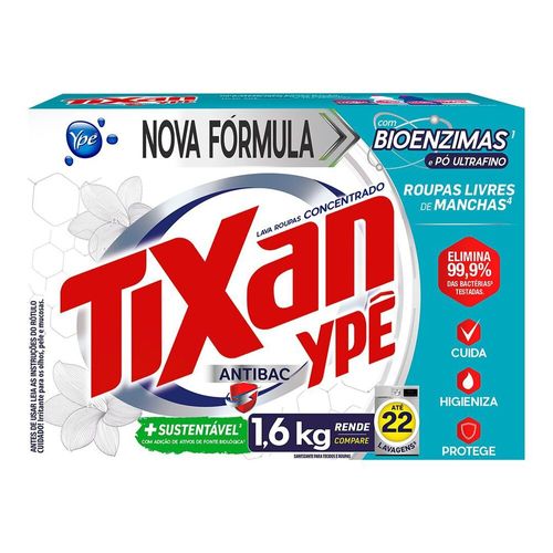 Lava Roupas em Pó Tixan Ypê Antibac 1,6Kg