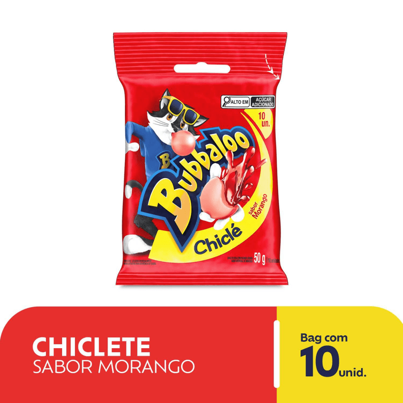 Chiclete-Bubbaloo-Morango-5g---Pacote-com-10-unidades