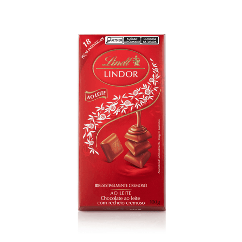 Chocolate Lindt Lindor Singles Ao Leite 100g Com 18 unidades