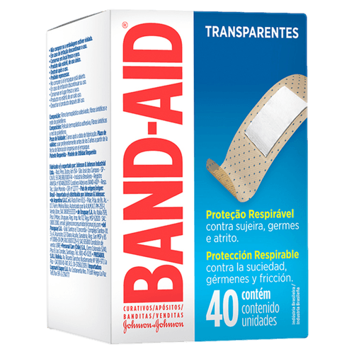 Curativo Transparente Band-Aid Caixa 40 Unidades