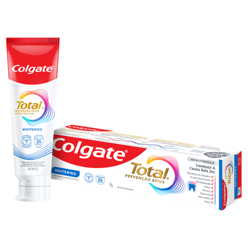 Creme Dental Whitening Colgate Total Prevenção Ativa Caixa 90g