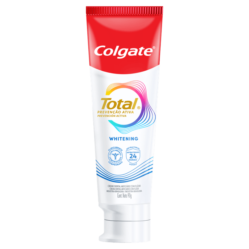 Creme-Dental-Whitening-Anticarie-com-Fluor-Colgate-Total-12-Caixa-90g