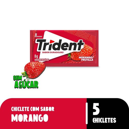 Chiclete Trident Morango sem açúcar