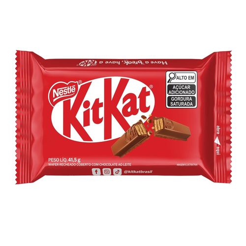 Wafer Recheio e Cobertura de Chocolate ao Leite Kitkat Pacote 41,5g