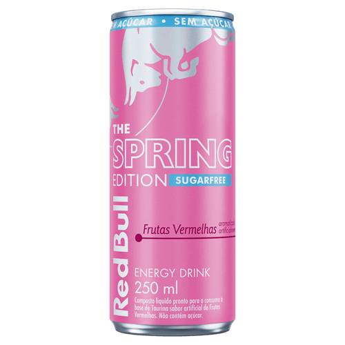 Energético Frutas Vermelhas Zero Açúcar Red Bull Lata 250ml The Spring Edition