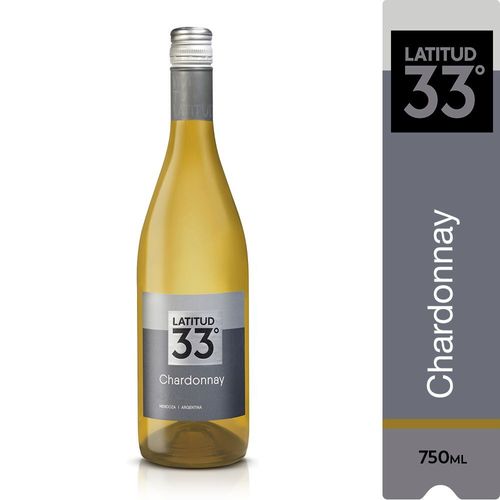 Vinho Argentino Branco Seco  Latitud 33° Chardonnay Mendoza Garrafa 750ml