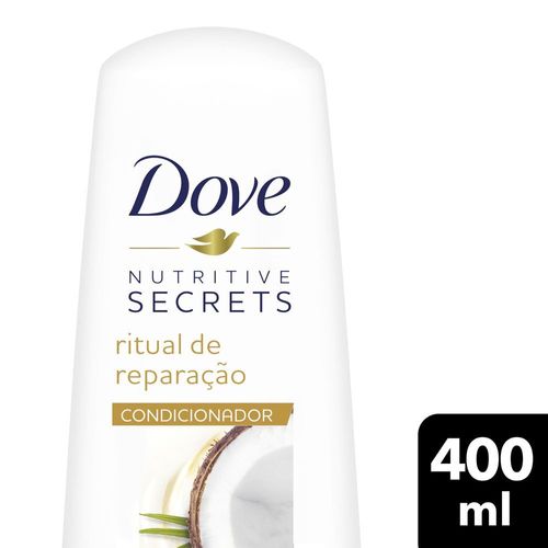 Condicionador com Óleo de Coco e Cúrcuma Dove Nutritive Secrets Ritual de Reparação Frasco 400ml
