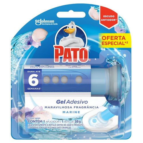 Desodorizador Sanitário Pato Gel Adesivo Marine Refil 6 Discos Aparelho Grátis