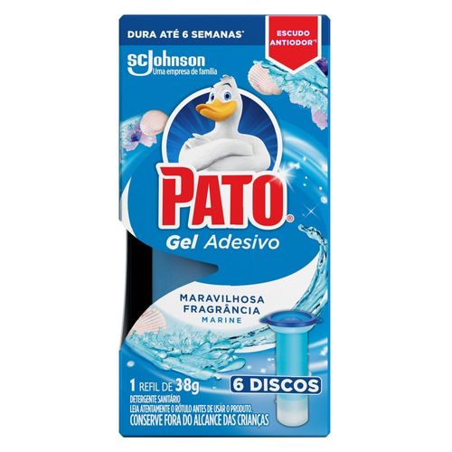 Desodorizador Sanitário Pato Gel Adesivo Marine Refil 6 Discos