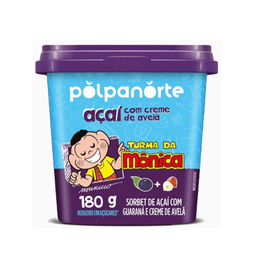 Creme de Açaí com Creme De Avelã Turma Da Mônica Polpanorte 180g