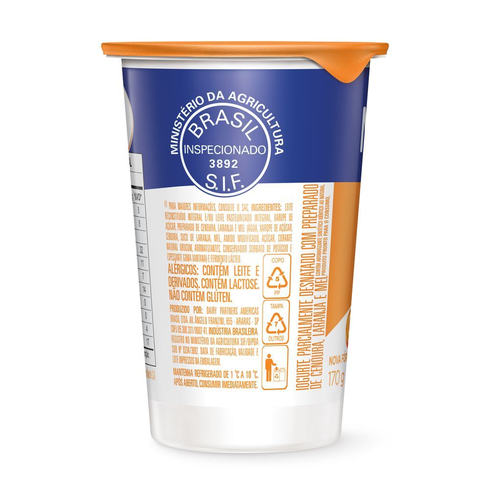 Iogurte Natural Nestlé Cenoura, Mel e Laranja 170g