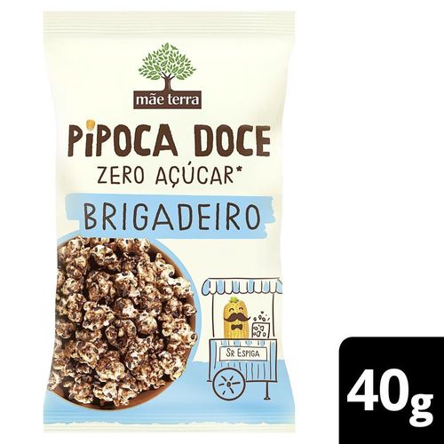 Pipoca Pronta Doce Orgânica Brigadeiro Zero Açúcar Mãe Terra Pacote 35g
