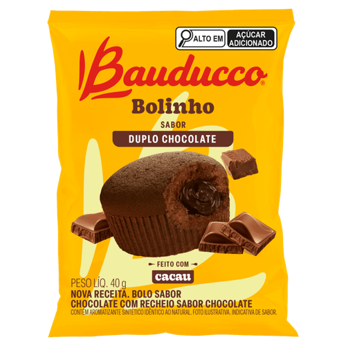 Bolinho Duplo Chocolate Bauducco Pacote 40g