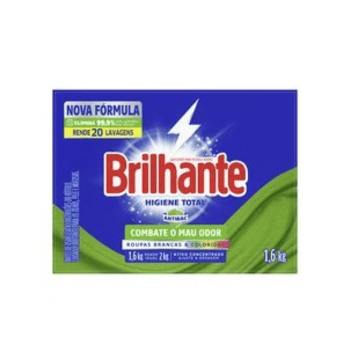 Lava Roupas Em Po Brilhante Higiene 1,6kg