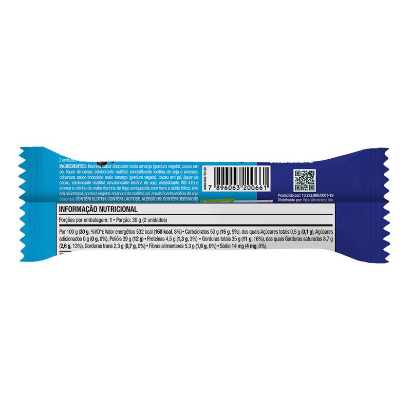 Wafer-Dark-Recheio-e-Cobertura-Chocolate-Meio-Amargo-sem-Adicao-de-Acucar-Viccio-Pacote-30g-2-Unidades