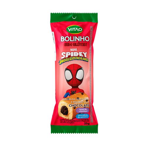 Bolinho Vitao Disney Zero Adição Açucar Baunilha com Gotas Cobertura Chocolate 35g