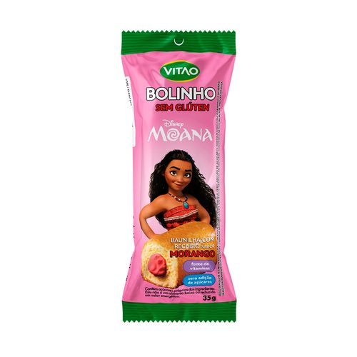 Bolinho Baunilha Recheio Morango sem Glúten sem Adição de Açúcar Minnie Mouse Vitao Pacote 35g Disney 100