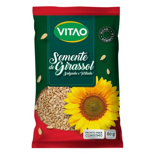Semente de Girassol Tostada e Salgada Vitao Pacote 60g