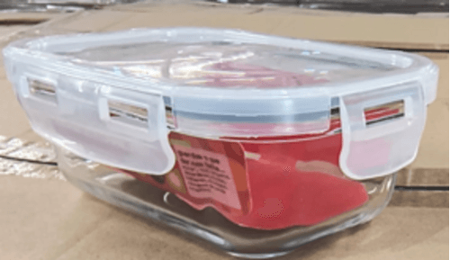 POTE 420ML HERMÉTICO DE VIDRO COM TAMPA DE PLÁSTICO RETANGULAR - MOZCADA