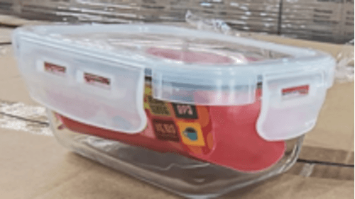 POTE 380ML HERMÉTICO  DE VIDRO COM TAMPA DE PLÁSTICO QUADRADO - MOZCADA