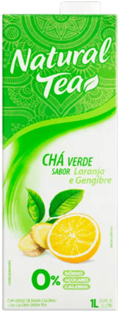 Chá Verde Laranja e Gengibre Zero Sódio Zero Açúcar Natural Tea Caixa 1l