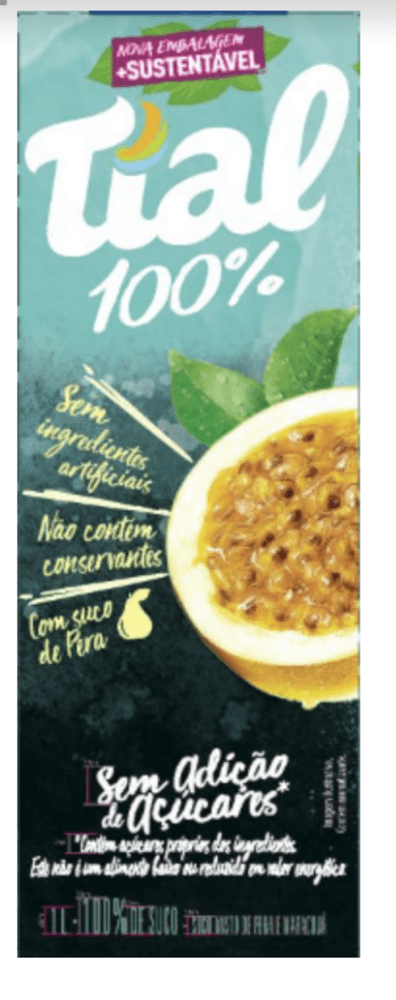 SUCO MISTO TIAL 100% 1L MARACUJA/PERA